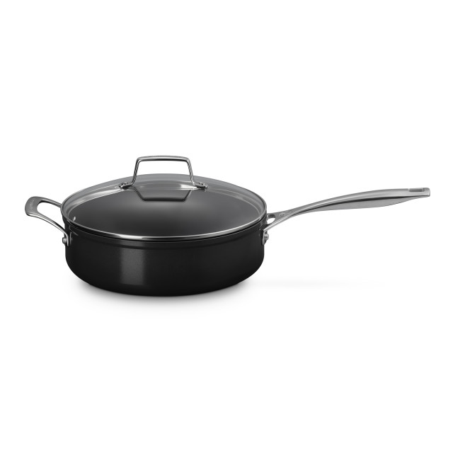 Le Creuset Essential Non-Stick Ceramic Saute Pan with Glass Lid - 26cm angle