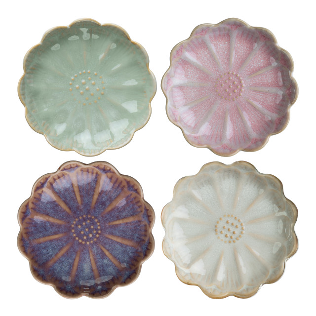 Nicolson Russell Japanese Lotus Dipping Dishes, Set of 4 - Pink and Purple