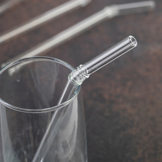 Nicolson Russell Vintage Glass Straws, Set of 4 - Clear in a glass