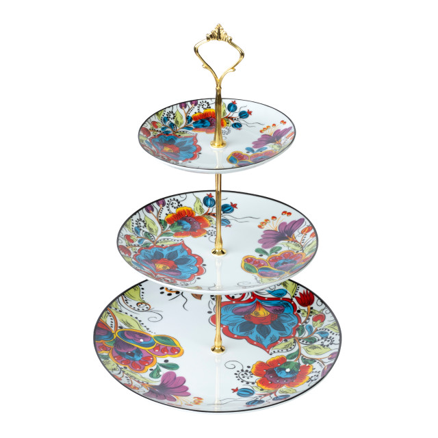 Nicolson Russell 3-Tiered Floral Cake Stand