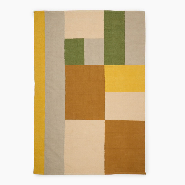 Thread Office Abstract Blocks Cotton Blend Rug, 160cm x 230cm