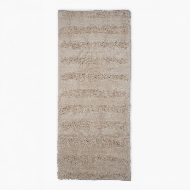 Thread Office Highlow Stripe Bath Mat, 60cm x 140cm - Stone