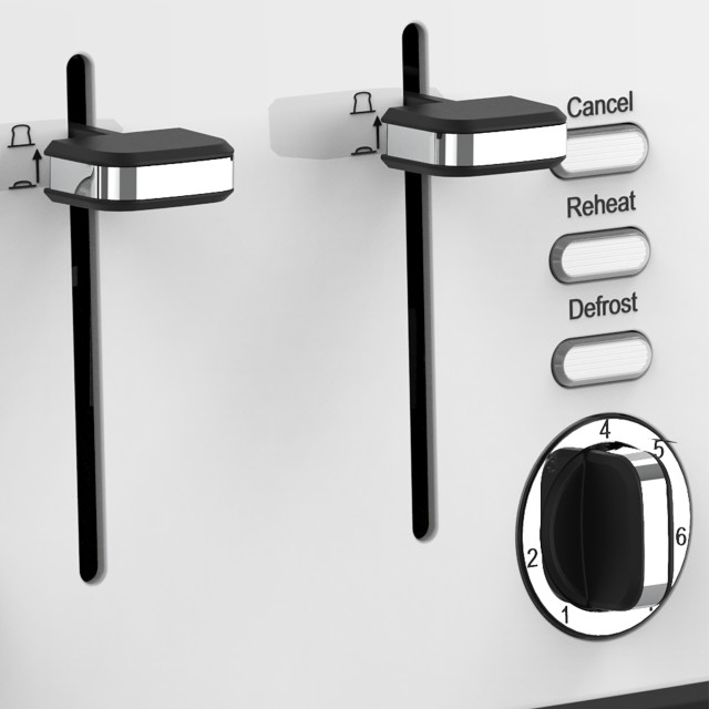 Swan Townhouse Stainless Steel 4-Slice Toaster, 1850W - Pearl White detail