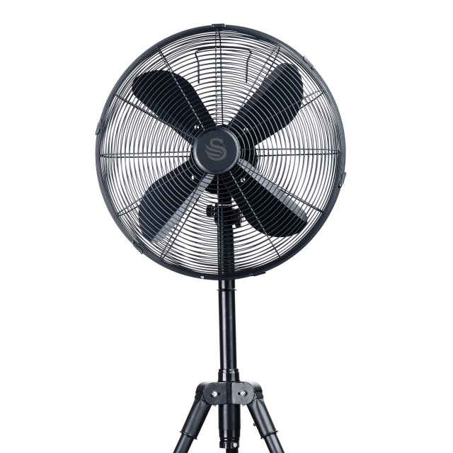 Swan Black Tripod Pedestal Fan, 45cm detail