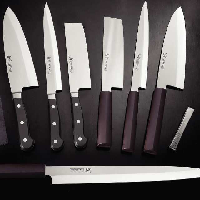 Tramontina Yanagiba Gold Sushi Knife, 23cm with other knives