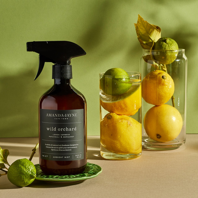 Amanda Jayne Wild Orchard Ambient Mist, 500ml on the table