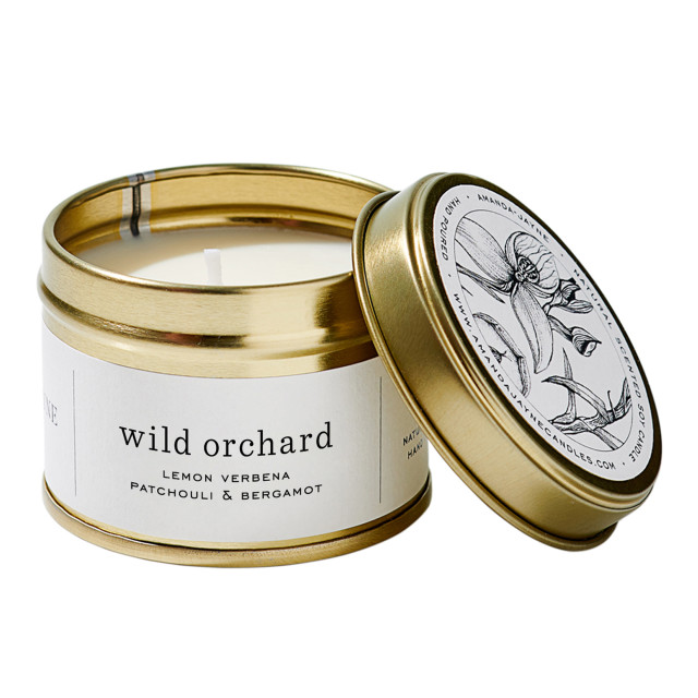Amanda Jayne Wild Orchard Gold Tin Candle, 100ml