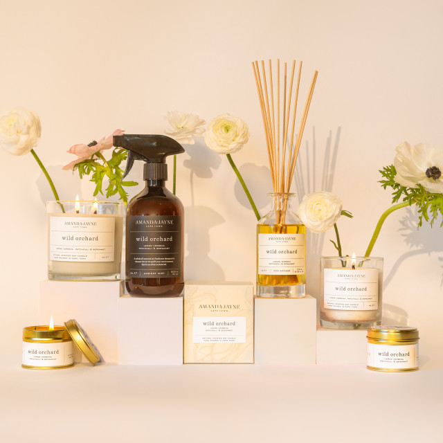 Amanda Jayne Wild Orchard Gold Tin Candle, 100ml with other fragrances