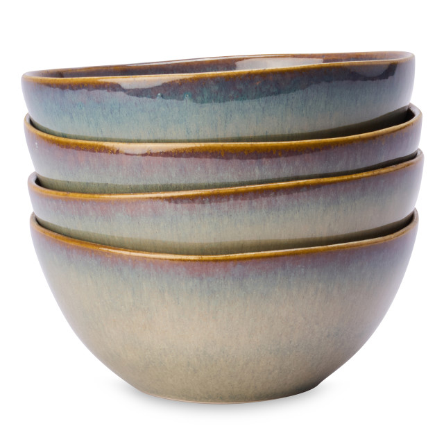 Yuppiechef Fiesta Stoneware Cereal Bowls, Set of 4 - Jade stacked