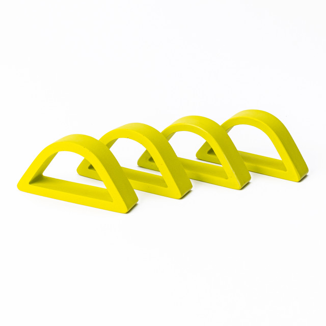 Alkaline Arched Napkin Rings, Set of 4 - Cyber Lime
