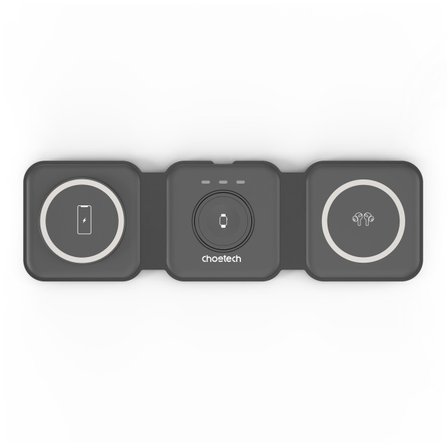 Choetech Magsafe Compatible 3-in-1 Wireless Charging Pad, 15W angle