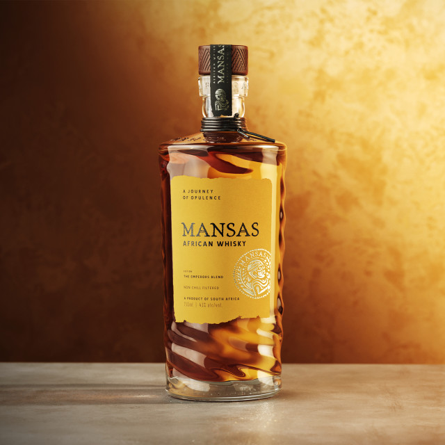 Mansas African Whisky, 750ml on the table