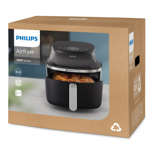 Philips 3000 Series Digital Airfryer with Window,  6.2L packaging