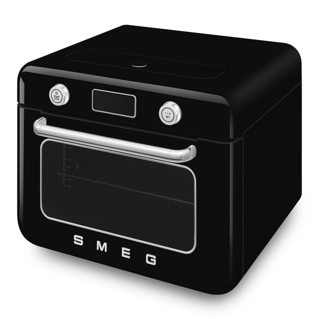 Smeg Retro Countertop Steam Oven - Glossy Black