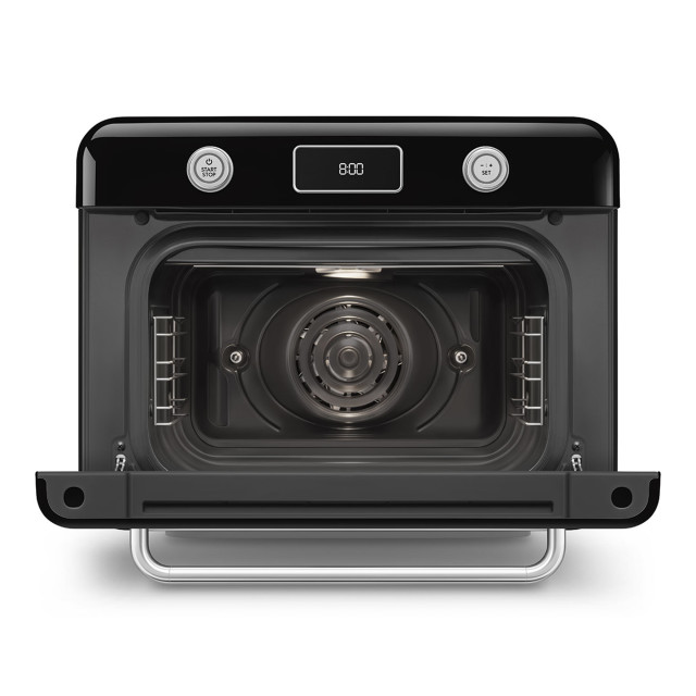 Smeg Retro Countertop Steam Oven - Glossy Black angle