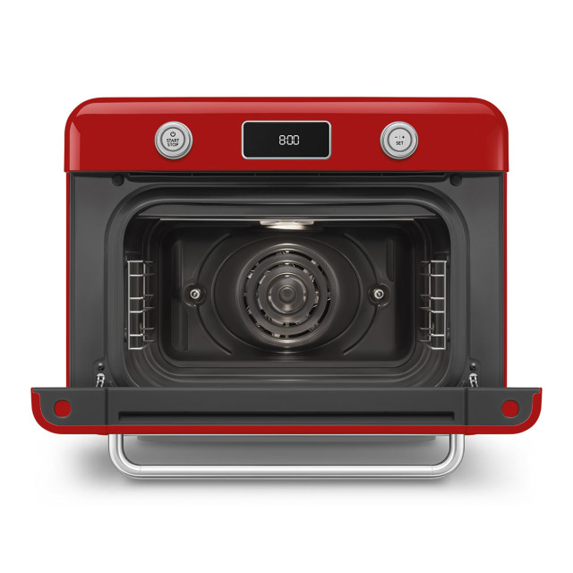 Smeg Retro Countertop Steam Oven - Fiery Red angle