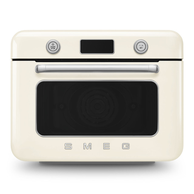 Smeg Retro Countertop Steam Oven - Vintage Cream angle