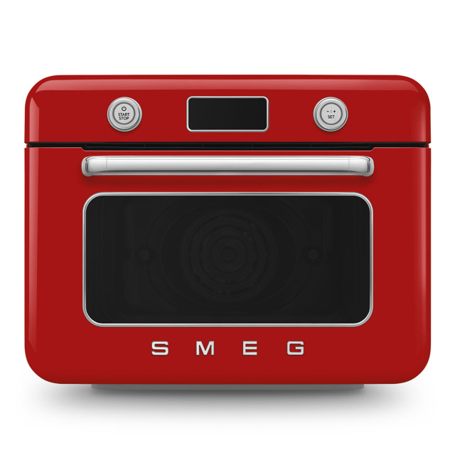Smeg Retro Countertop Steam Oven - Fiery Red angle