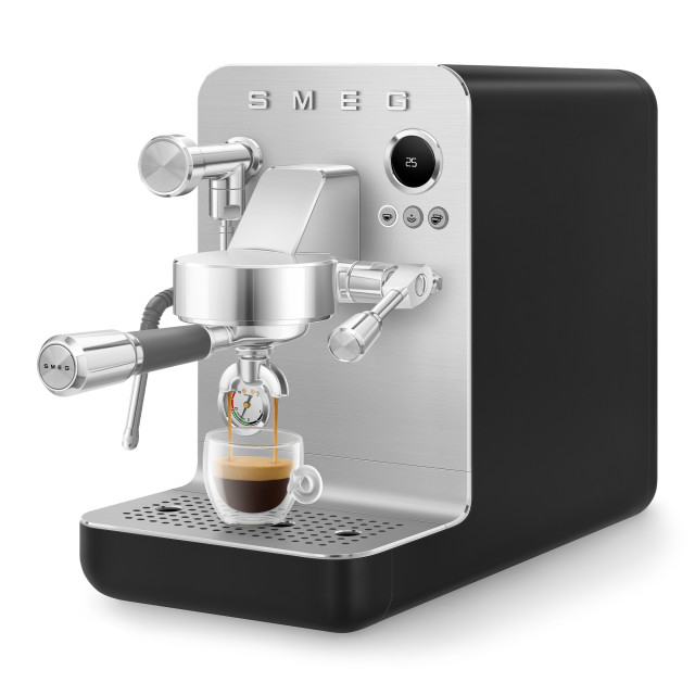 Smeg Minipro Espresso Machine - Matte Black angle
