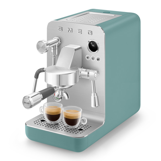Smeg Minipro Espresso Machine - Matte Emerald Green angle