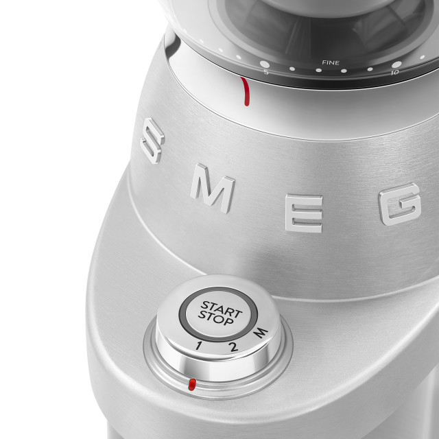 Smeg Aluminium Coffee Grinder detail