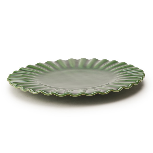 Mervyn Gers Paper Collection Glazed Stoneware Dinner Plate, 23cm - Fig Green