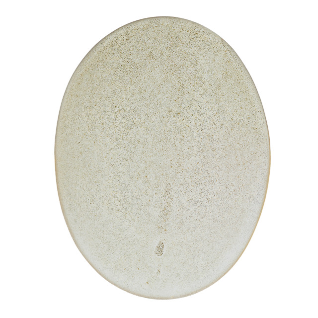 Mervyn Gers Large Oval Plate, 32cm - Ostrich top down view