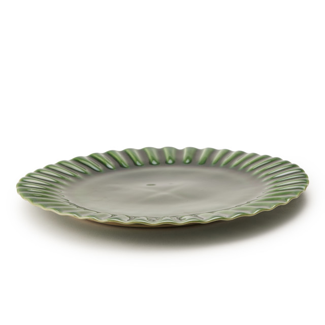 Mervyn Gers Paper Collection Glazed Stoneware Dinner Plate, 30cm - Fig Green