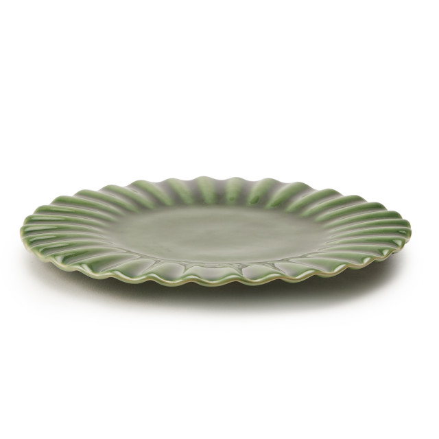 Mervyn Gers Paper Collection Glazed Stoneware Side Plate, 19cm - Fig Green