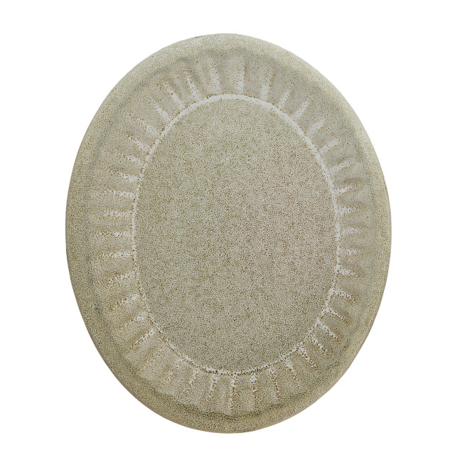 Mervyn Gers Scalloped Oval Platter, 46cm - Ostrich Top Down View 