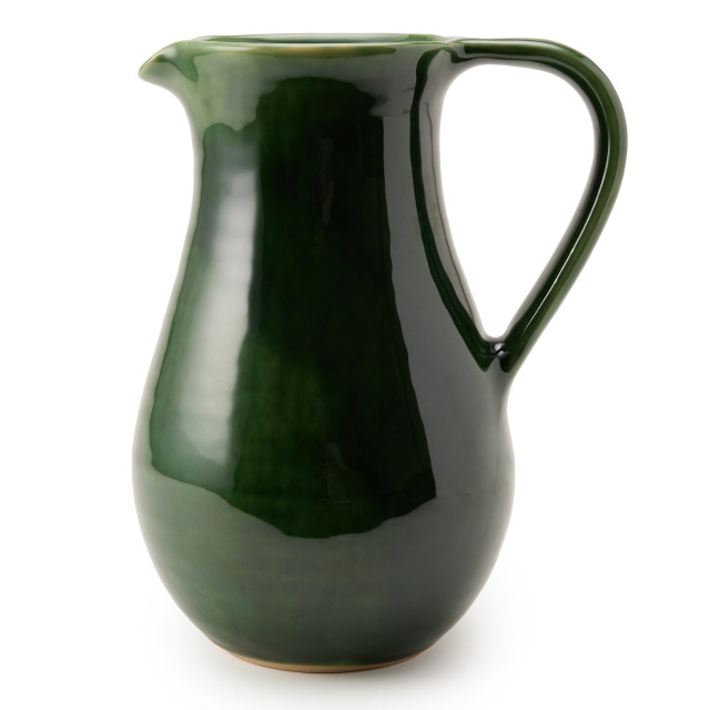 Mervyn Gers Glazed Stoneware Water Jug, 1.7L - Fig Green