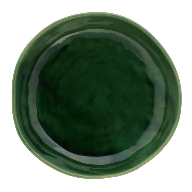 Mervyn Gers Oyster Bowl, 23cm - Fig Green top down view