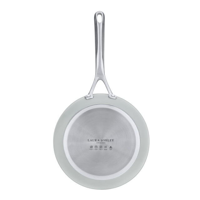 Laura Ashley Non-Stick Frying Pan, 28cm - Sage Leaf angle