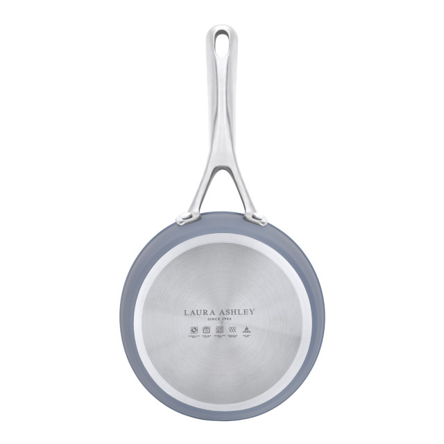 Laura Ashley Non-Stick Saucepan with Glass Lid, 16cm - Dark Slate angle