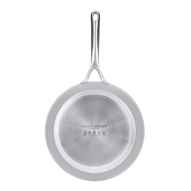 Laura Ashley Non-Stick Wok, 30cm - Dark Dove Grey angle