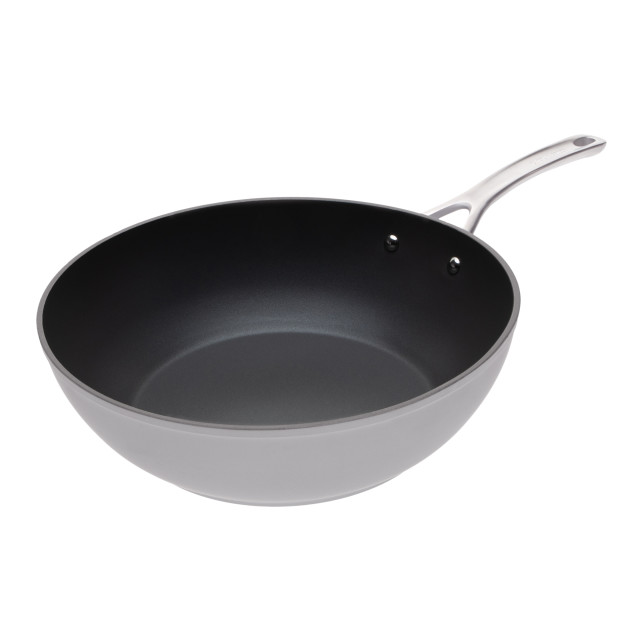 Laura Ashley Non-Stick Wok, 30cm - Dark Dove Grey