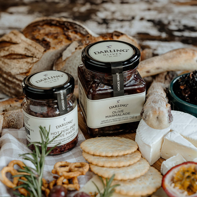 Darling Olives Cheese Board Gift Box on the table
