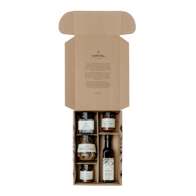 Darling Olives Cheese Board Gift Box packaging