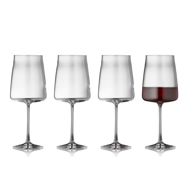 Lyngby Glas Krystal Zero Red Wine Glasses, Set of 4 detail with other glasses