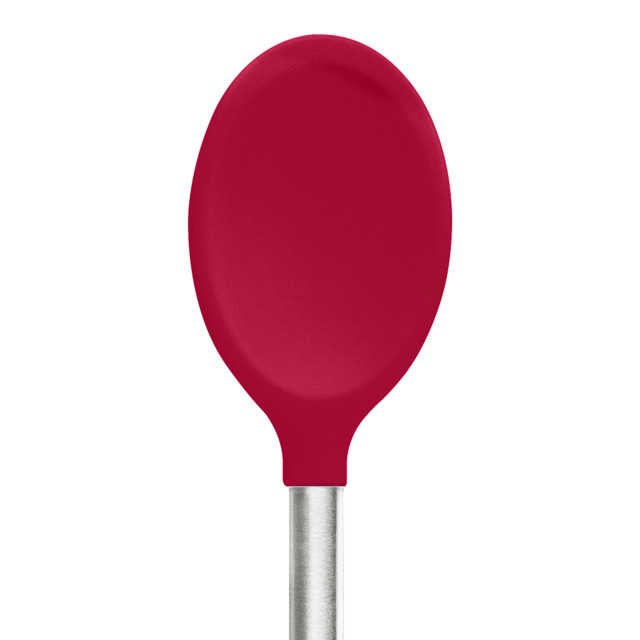 Tovolo Silicone Mixing Spoon with Stainless Steel Handle - Viva Magenta close up