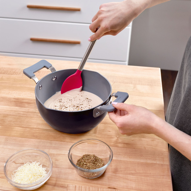 Tovolo Silicone Mixing Spoon with Stainless Steel Handle - Viva Magenta