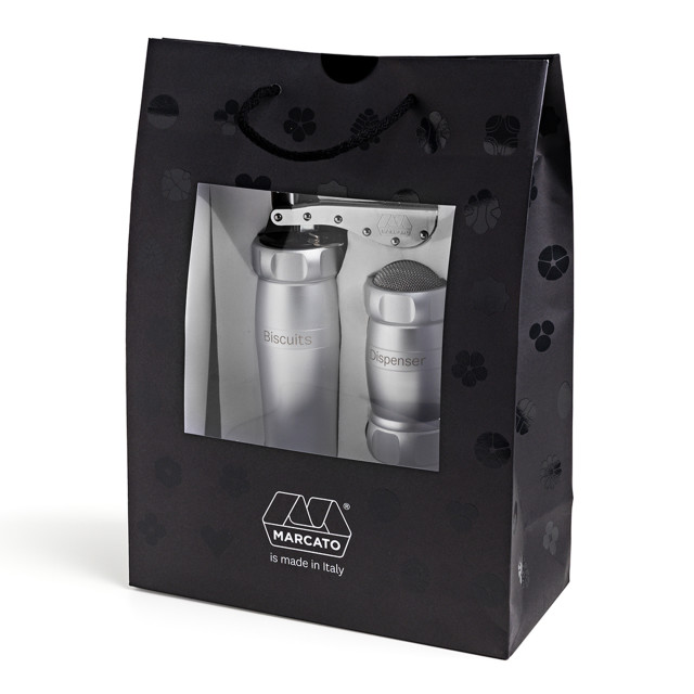 Marcato Promo Cookie Press, Set of 3 - Silver packaging