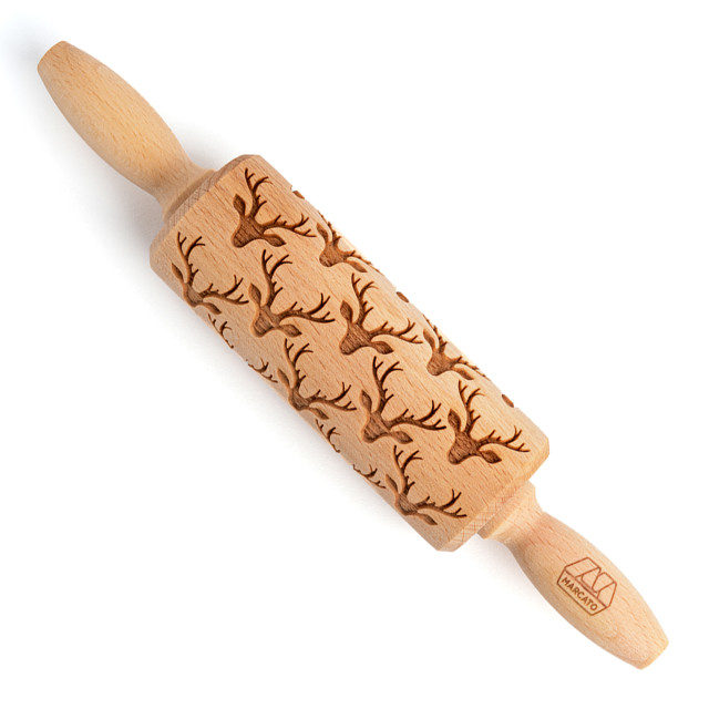Marcato Christmas Cookie Gift Set - Yellow detail of the rolling pin