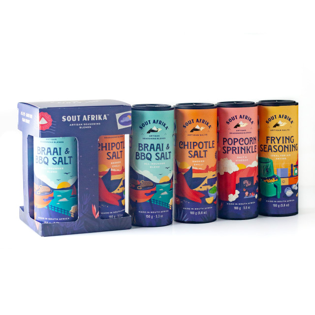 Funky Ouma Sout Afrika Spice Shaker Gift Set angle
