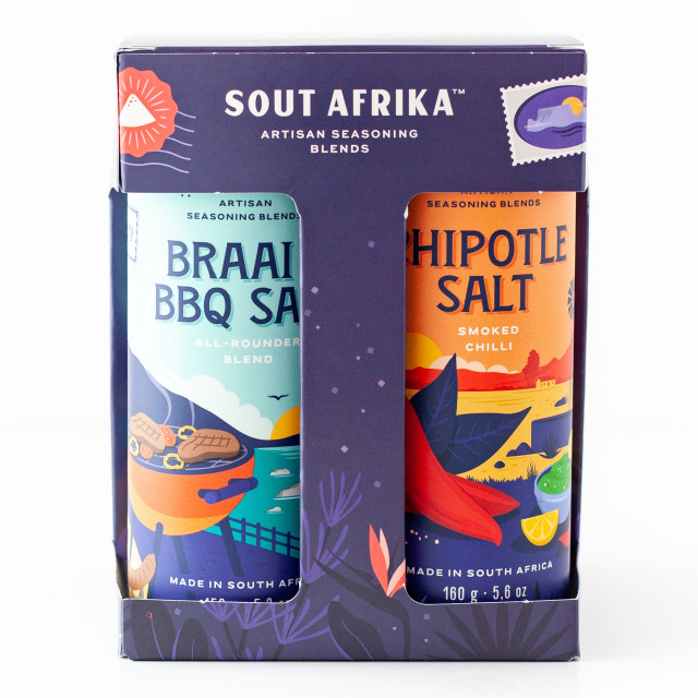Funky Ouma Sout Afrika Spice Shaker Gift Set packaging