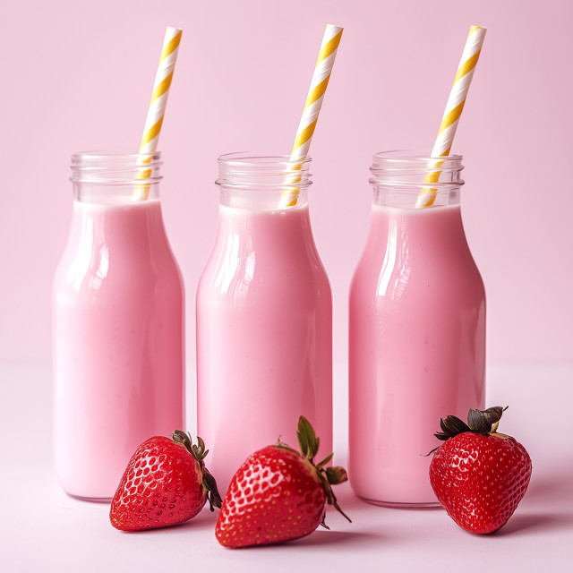 NOMU Reduced Sugar Pink Milk, 250g with strawberries 