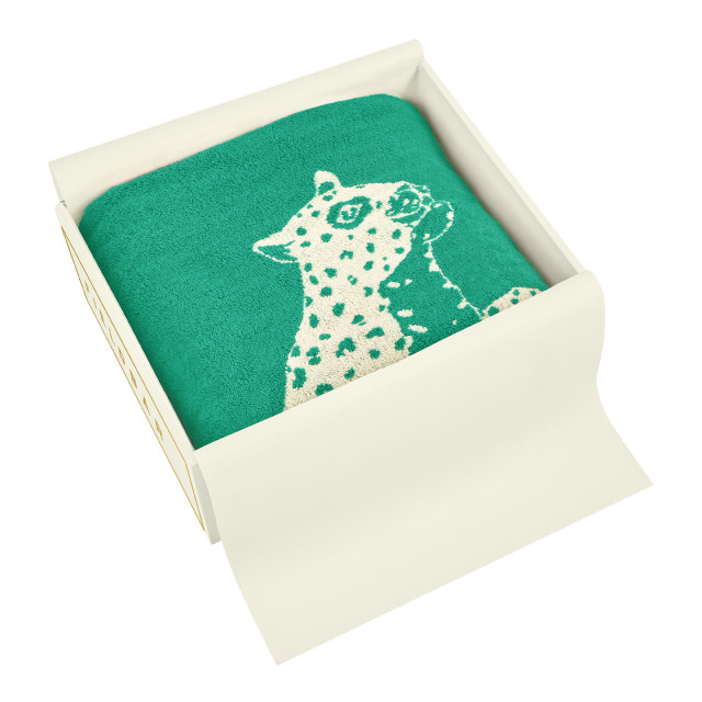 Fieldbar Seabed Beach & Bath Towel, 95cm x 170cm - Parisian Green packaging angle