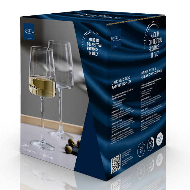 Lyngby Glas Krystal Zero White Wine Glasses, Set of 4 packaging