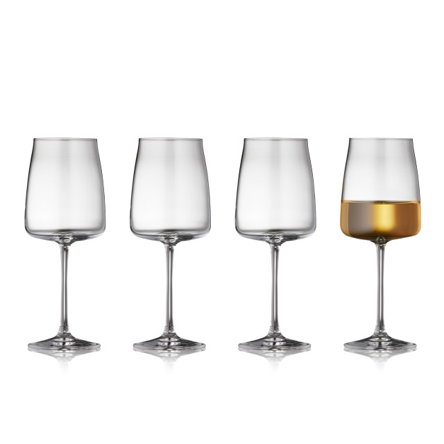 Lyngby Glas Krystal Zero White Wine Glasses, Set of 4 detail with other glasses
