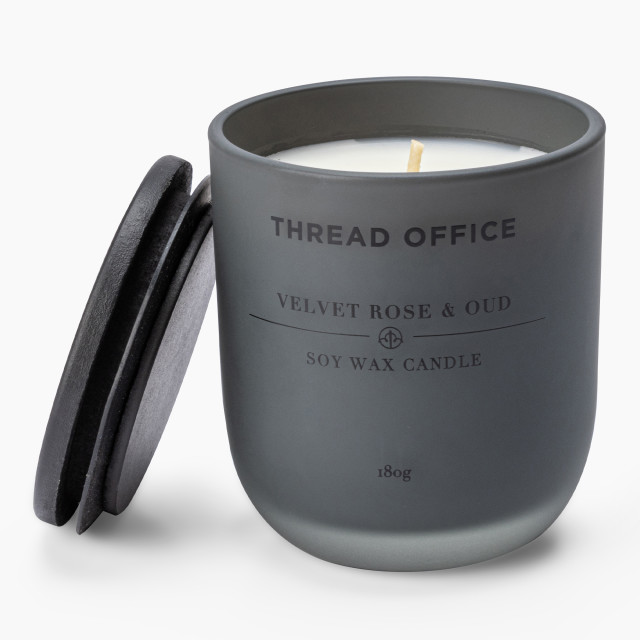 Thread Office Velvet Rose & Oud Candle with Lid, 160g